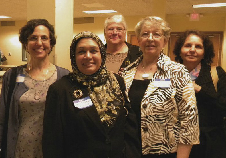 Photo of Dr. Mussarat Ashraf Chaudhry and friends receiving Schenectady interfaith award 4-18-2012